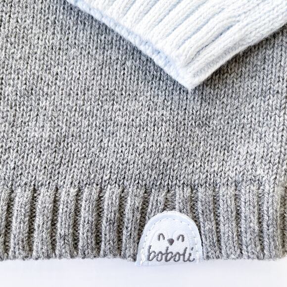 NWOT Unisex Boboli Light Blue Mountain Snow Sweater Size 9 Months - Picture 2 of 5